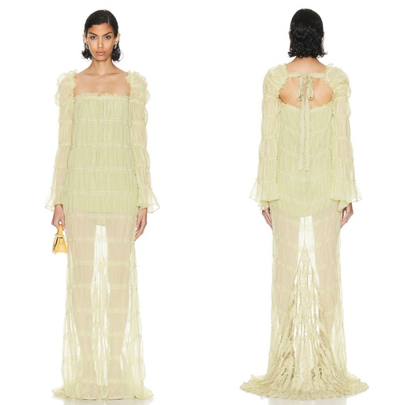 SIEDRES Denis Maxi Dress in Light Green Size 36 (Small) - Picture 3 of 15